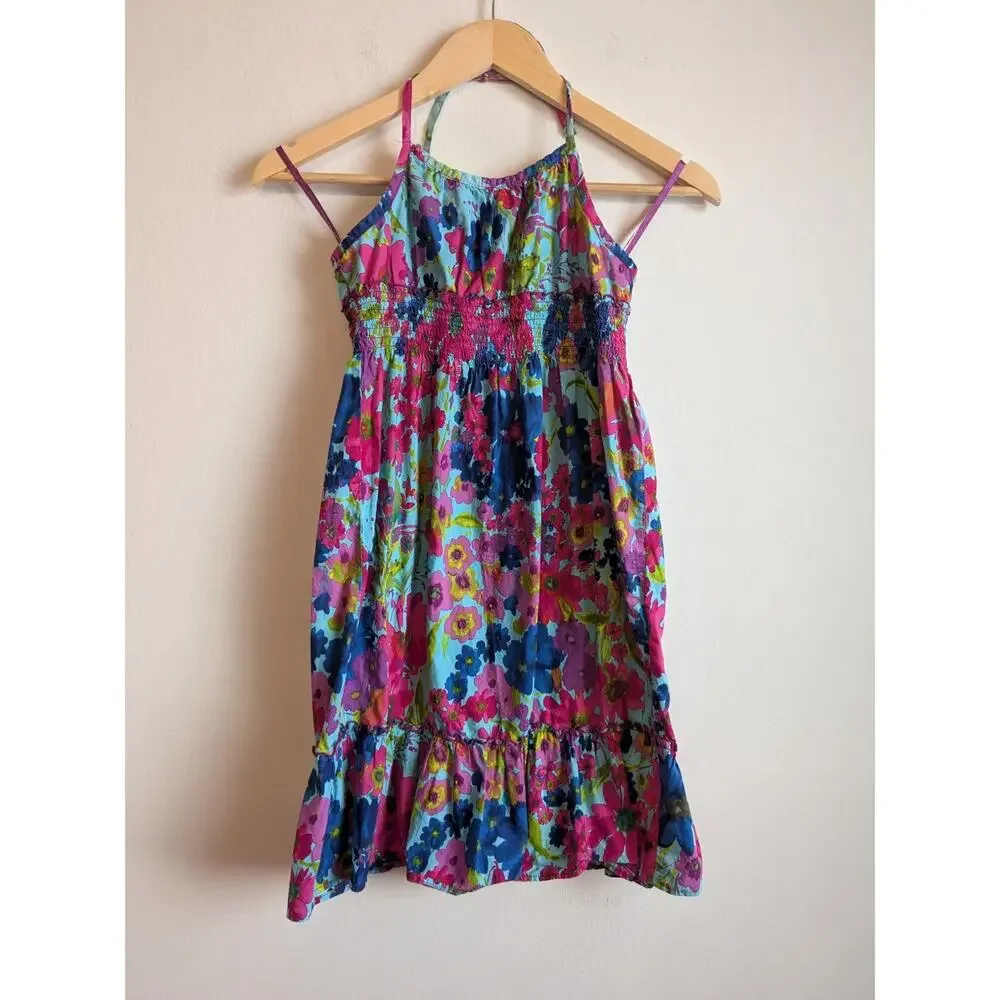 Old Navy Girls Halter Dress Blue Pink Multicolor Size L